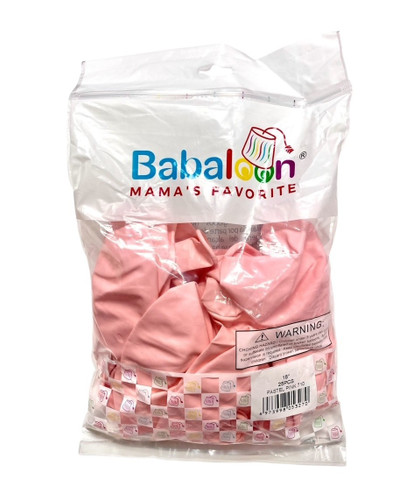 Pastel Pink Latex Balloons. Package includes 25 count, 18 inch uninflated balloons. Pastel Pink Latex Balloons. Package includes 25 count, 18 inch uninflated balloons.