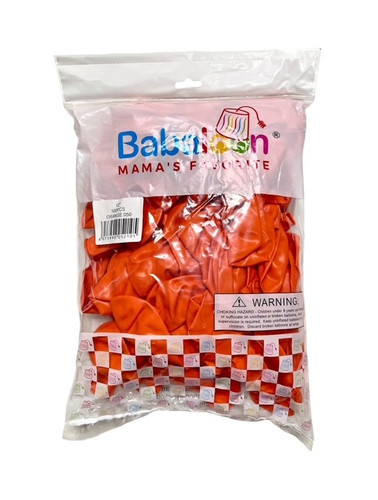 Orange Latex Balloons. Package includes 100 count, 12 inch uninflated balloons.