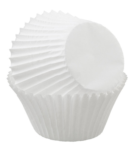 Jumbo White Cupcake Liners. Can be used for making cupcakes or muffins, or for distributing party snacks like trail mix. Package includes 50 count liners measuring 2.25in in diameter, 1.5in high. Fits jumbo muffin and cupcake pans.