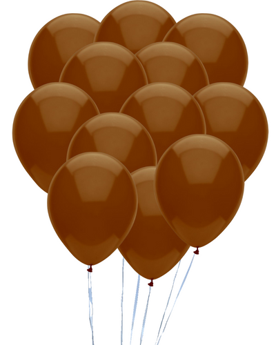 Dozen Balloons Grouped together in the color cocoa brown