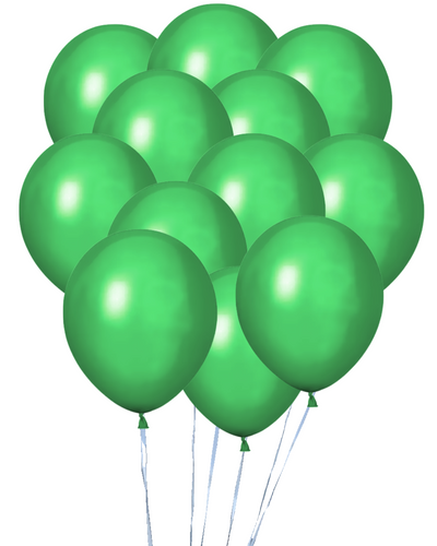 Dozen Balloons Grouped together in the color mid green