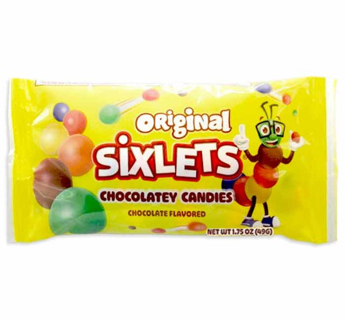 Sixlets are a classic candy favorite that never goes out of style. Each bite-sized candy features a candy-coated shell in a rainbow of colors with a chocolatey center that melts in your mouth. Net WT. 1.75oz.