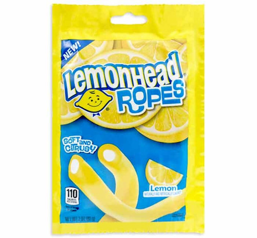 Lemonhead Ropes. These chewy, lemony ropes deliver the classic tart flavor you love from Lemonhead in a fun, new form. Net WT 3oz.