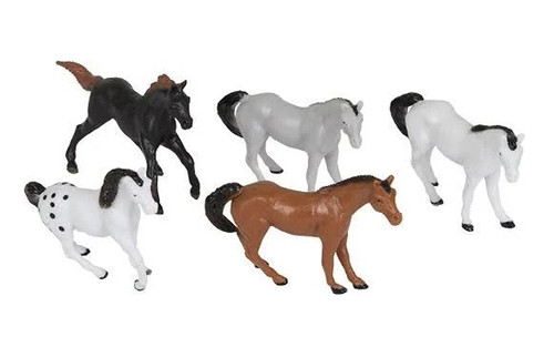 Plastic Horses. Each set features mini horses in a variety of poses and colors, including brown, light brown, yellow, white, black, and blue-gray. With their small size they’re perfect as party favors, cupcake toppers, or table scatters for western, farm, or animal-themed events. Package includes 10 count horses, measuring about 2.5in. Plastic Horses. Each set features mini horses in a variety of poses and colors, including brown, light brown, yellow, white, black, and blue-gray. With their small size they’re perfect as party favors, cupcake toppers, or table scatters for western, farm, or animal-themed events. Package includes 10 count horses, measuring about 2.5in.