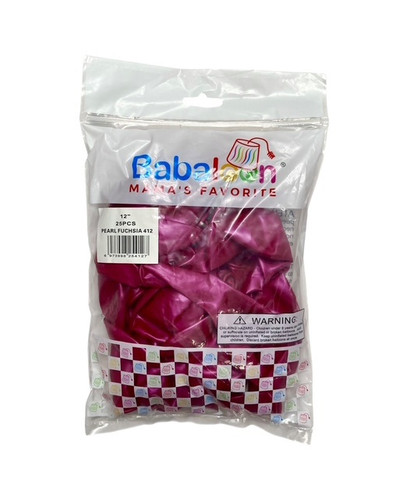 Pearl Fuchsia Latex Balloons. Package includes 25 count, 12 inch uninflated balloons. Pearl Fuchsia Latex Balloons. Package includes 25 count, 12 inch uninflated balloons.