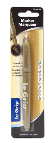 Metallic Gold Ink Marker. This permanent marker features shimmering gold ink that stands out on dark surfaces. Its bullet point tip is perfect for posters, signs, art projects, and DIY crafts. Measures 5.5in. Metallic Gold Ink Marker. This permanent marker features shimmering gold ink that stands out on dark surfaces. Its bullet point tip is perfect for posters, signs, art projects, and DIY crafts. Measures 5.5in.