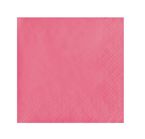 Hot Pink Beverage Napkins. These small, 2-ply paper napkins feature a bright pink color. Perfect for baby showers, birthdays, and more! Package includes 40 count napkins measuring 5in x 5in when folded.