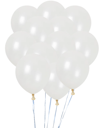 Dozen Balloons Grouped together in the color crystal clear