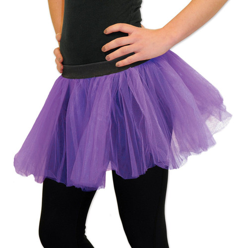 Purple Tutu. This thin polyester tutu features a layer of purple tulle with an elastic waistband. One size fits most.
