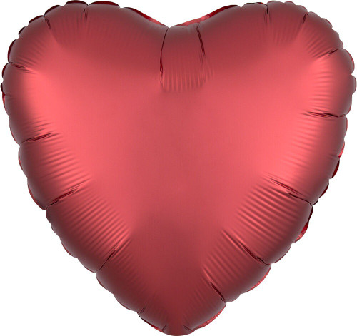 Luxe Sangria Heart Balloon. Shaped like a classic heart, this balloon features a dark red finish. Balloon is approximately 18 inches after inflation.