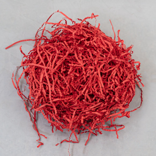 Red Paper Shred. This classic shred features crinkled up strands of red paper. Great for filling gift bags and more! Net WT 2oz.