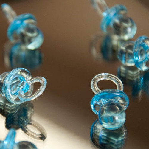 Clear Acrylic Pacifier Favor Blue Clear Acrylic Pacifier Favor Blue