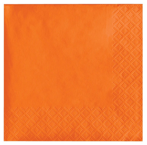 Sunkissed Orange Luncheon Napkins. These 2-ply paper napkins feature an orange color. Package includes 40 count napkins measuring 6.5in x 6.5in when folded. Sunkissed Orange Luncheon Napkins. These 2-ply paper napkins feature an orange color. Package includes 40 count napkins measuring 6.5in x 6.5in when folded.