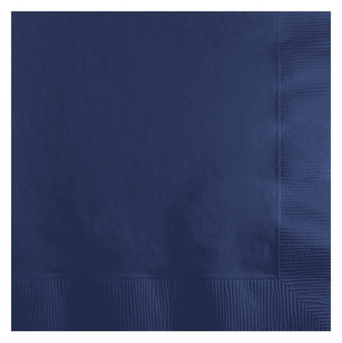 Navy Luncheon Napkins! These 2-ply paper napkins feature a navy blue color. Package includes 50 count napkins that measure 6.5in x 6.5in when folded.