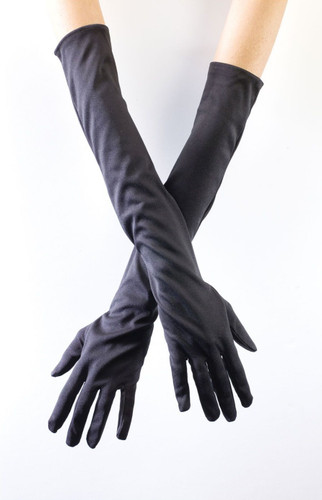 Adult Opera Length Black Gloves. These elbow length black fabric gloves are perfect for Hollywood, vampire costumes, flappers, and more! Includes 1 pair of gloves. Measures 20.5in. One size fits most. Adult Opera Length Black Gloves. These elbow length black fabric gloves are perfect for Hollywood, vampire costumes, flappers, and more! Includes 1 pair of gloves. Measures 20.5in. One size fits most.