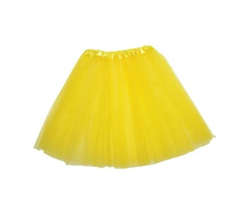 Child Size Yellow Tutu. This accessory features three layers of yellow tulle with an elastic waist band! One size fits most children.