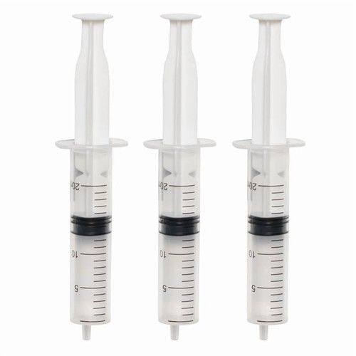 Doctor and Nurse Novelty Syringes! These plastic syringes feature printed measurements in ml. Package includes 3 count 4.25in (when not extended) syringes. Not intended for medical use.