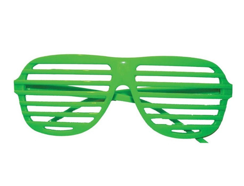 Neon Green Shutter Shades! These neon green plastic glasses feature shutter lenses. For novelty use only. One size fits most.