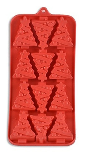 Christmas Silicone Baking Mold - Christmas Trees.  Available in Gingerbread Men and Candy Cane, Christmas Trees, or Snowflake. Desired style not guaranteed. Measures 9in x 1.5in with 12 cavities.