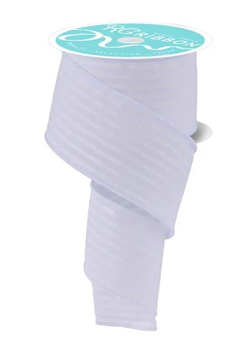 Glitter White Vertical Stripes Ribbon. This white polyester ribbon features glittery white vertical stripes. Measures 2.5in x 10yds.