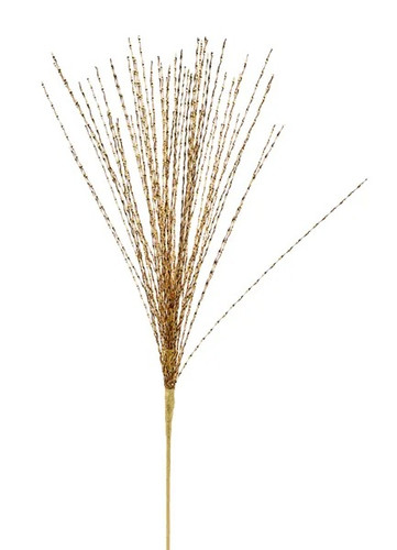 Gold Metallic Twist Grass Spray. This striking spray features long metallic strips of twisted shimmering gold foil. Measures 27in.
