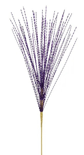 Purple Metallic Twist Grass Spray. This striking spray features long metallic strips of twisted shimmering purple foil. Measures 27in.
