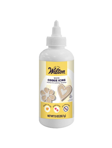 White Cookie Icing. This white, quick-setting icing is the perfect complement to your holiday and special occasion baked treats. Net WT 7.5oz.