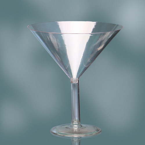 Large Plastic Martini Glass offers a fun and playful twist on traditional drinkware. Made from clear plastic. Package includes 1 count cup measuring about 9in tall, 6.8in in diameter.