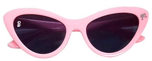 Barbie Sun Stach Glasses. Featuring classic pink cat eye frames with a "B" logo on one lense and a Barbie silhouette logo in the opposite corner. Featuring 100% UV400 protection and impact-resistant lenses, they’re built to keep your eyes safe while you enjoy the sunshine. One size fits most kids.