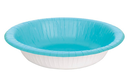 Teal Paper Bowls. These sturdy paper bowls are the perfect size for individual servings. Package includes 20 count 20oz bowls.