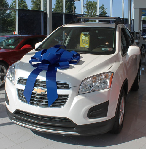 This Blue Car Bow is made of weather resistant PVC with a scratch proof suction cup base. It includes two ribbon tails measuring 30in x 5in.