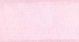 Organdy Sheer Ribbon - Light Pink. This nylon ribbon features a translucent shimmery light pink color. Measures 5/8in x 20yds.