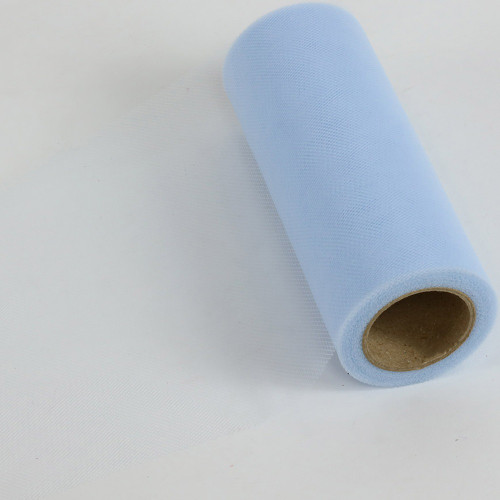 Blue Tulle. This features classic netted tulle with a vibrant color. Measures 25yds x 6in.