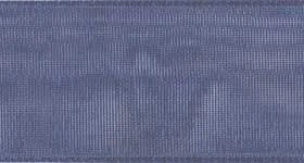 Organdy Sheer Ribbon - Navy Blue. This nylon ribbon features a translucent shimmery navy blue color. Measures 1.5in x 10yds.