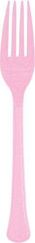 Lovely Pink Plastic Forks. These premium quality, heavy duty forks are durable and could be reused or disposed! Package includes 20 count 7in forks.