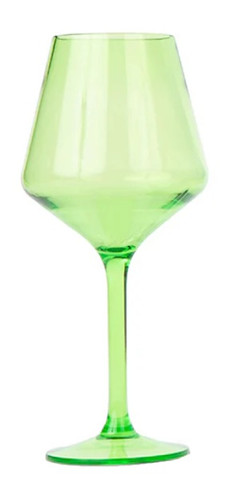 Colorful Stemmed Plastic Wine Glass - Lime Green. Made from translucent lime green plastic, this durable, dishwasher safe reusable cup combines the look of glassware with the practicality of plastic. Package includes 1 count glass, measuring 17oz, 9in tall.