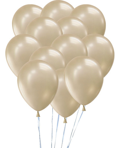 Dozen Balloons Grouped together in the color Luster Sahara Gold