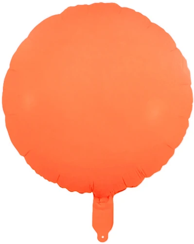 Neon Orange Circle Balloon. Balloon is approximately 18 inches after inflation.