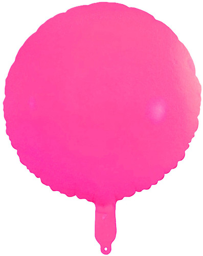 Neon Pink Circle Balloon. Balloon is approximately 18 inches after inflation.