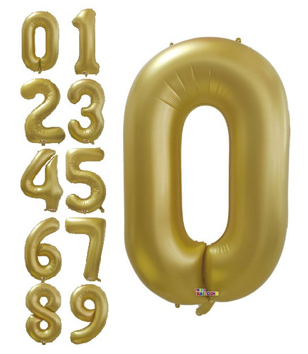 Jumbo Number Mylar Balloons - Gold Matte