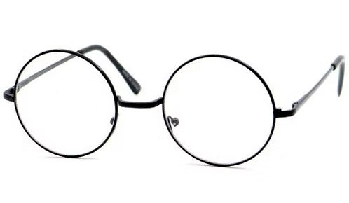 Potter Style Glasses. These glasses feature round black frames and measure about 5.25in. Offers UV protection. One size fits most.