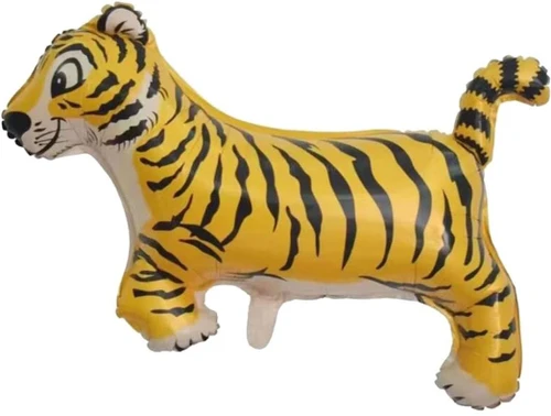 Walk on the wild side with this Jumping Tiger Balloon. This foil balloon features the shape of a smiling deep yellow tiger in a jumping position. Balloon is approximately 35 inches after inflation.