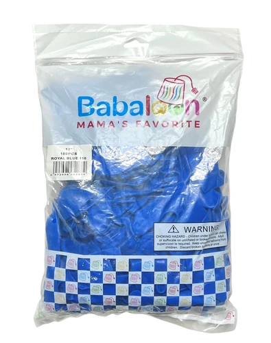 Royal Blue Latex Balloons. Package includes 100 count, 12 inch uninflated balloons.