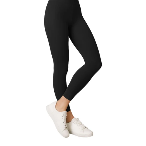 Adult Footless Tights - Black. These black polyester tights cut off at the ankles.  One size fits most adults.