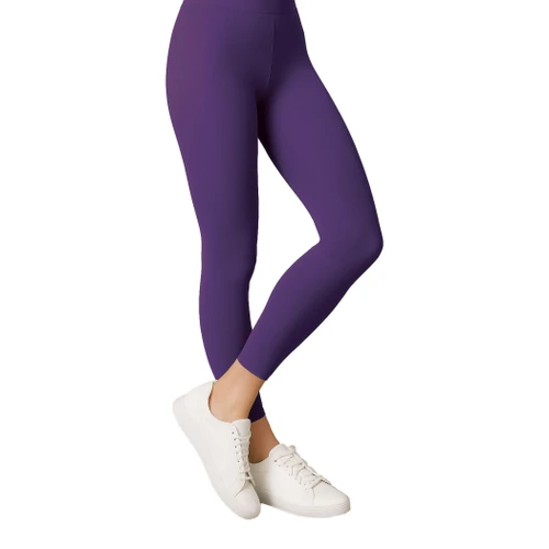 Adult Footless Tights - Purple. These purple polyester tights cut off at the ankles.  One size fits most adults.