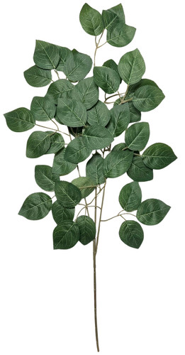 Green Leaf Branch Spray. This plastic spray features a greenish brown branch style stem with realistic green fabric leaves. Measures 25in.