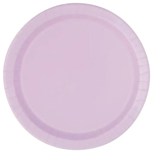 Bright Lavender Paper Luncheon Plates. These sturdy paper plates feature a soft lavender color. Package includes 20 count 8.5in plates.