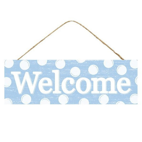 Blue Welcome Dots Sign Blue Welcome Dots Sign