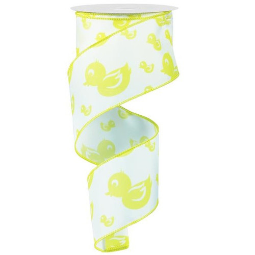 Yellow Duck Print Ribbon 2.5in x 10yds Yellow Duck Print Ribbon 2.5in x 10yds