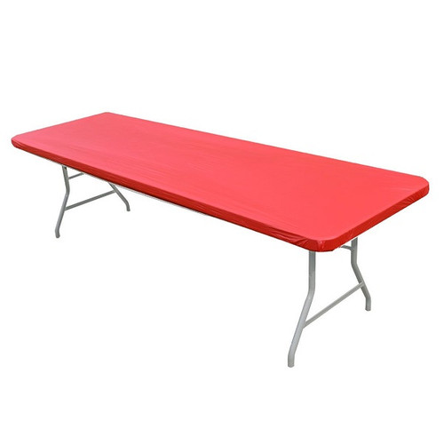 Banquet Table Kwik Cover 8ft x 30in - Red Banquet Table Kwik Cover 8ft x 30in - Red